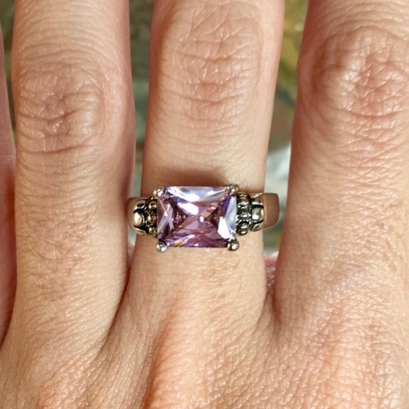 Jewelry - ❤️Gorgeous Pink Sapphire Silver Plated Size 7